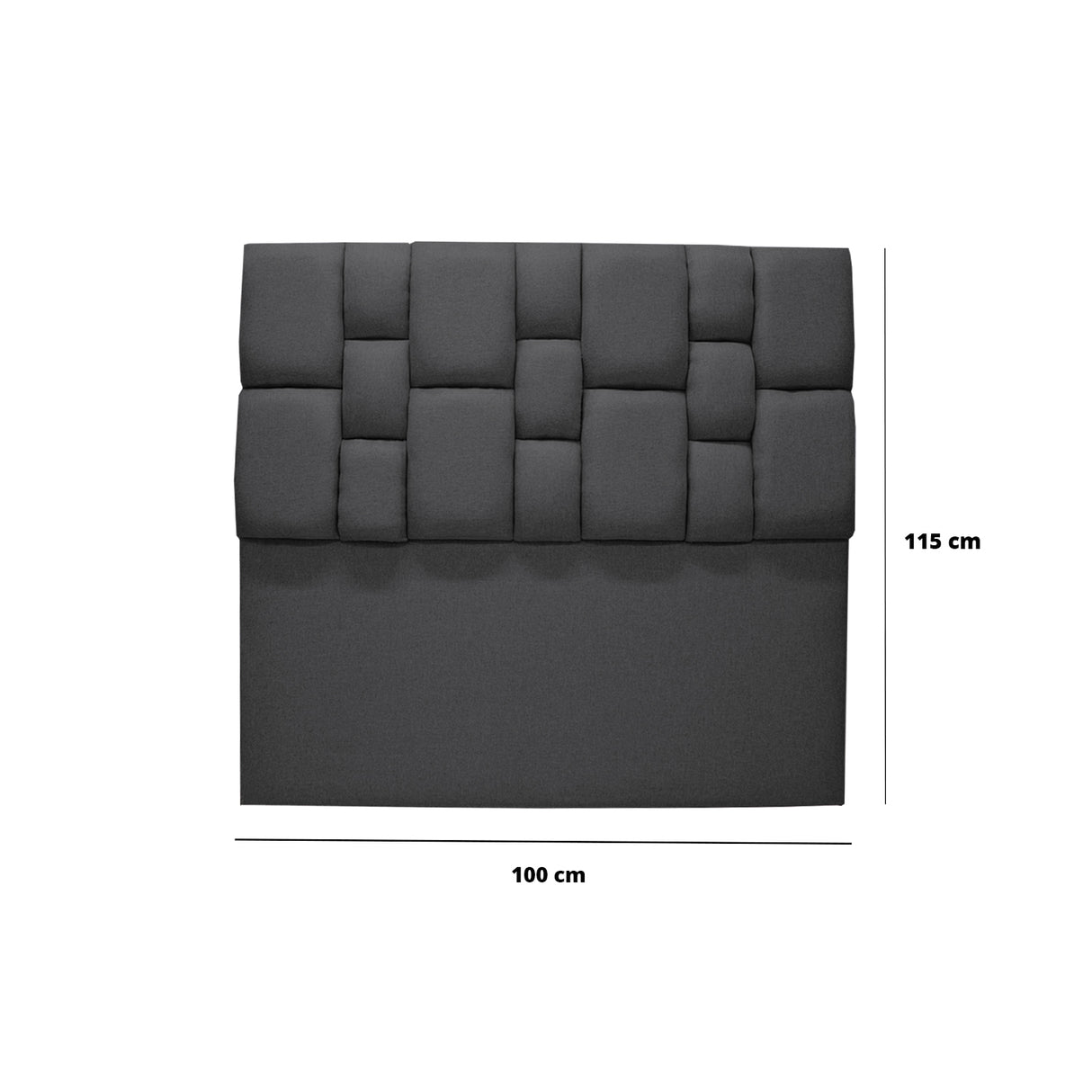 Cabecero de Piso Kramer Gris Oscuro 100x110cm Para Cama Sencilla - Cabeceros | Bylmo
