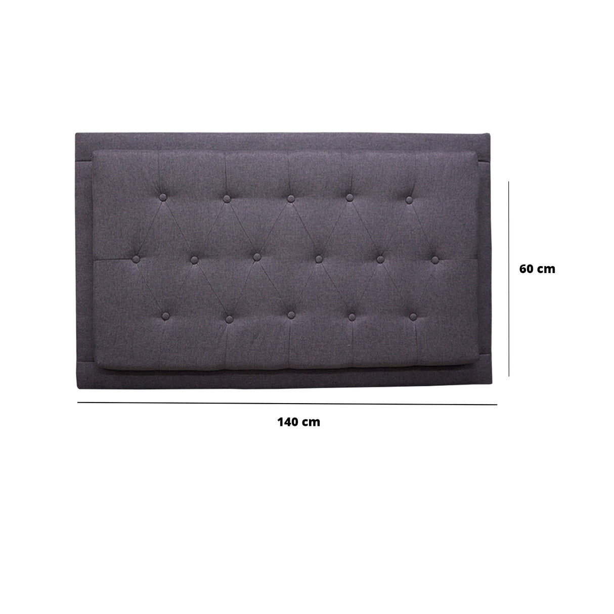 Cabecero Flotante Kaser Gris Oscuro 140x60cm Para Cama Doble - Cabeceros | Bylmo