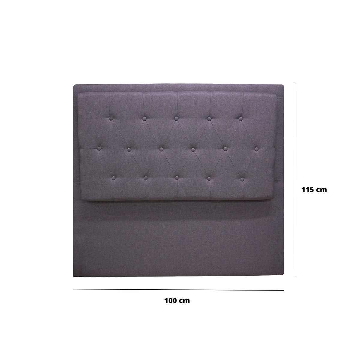 Cabecero de Piso Kaser Gris Oscuro 100x110cm Para Cama Sencilla - Cabeceros | Bylmo