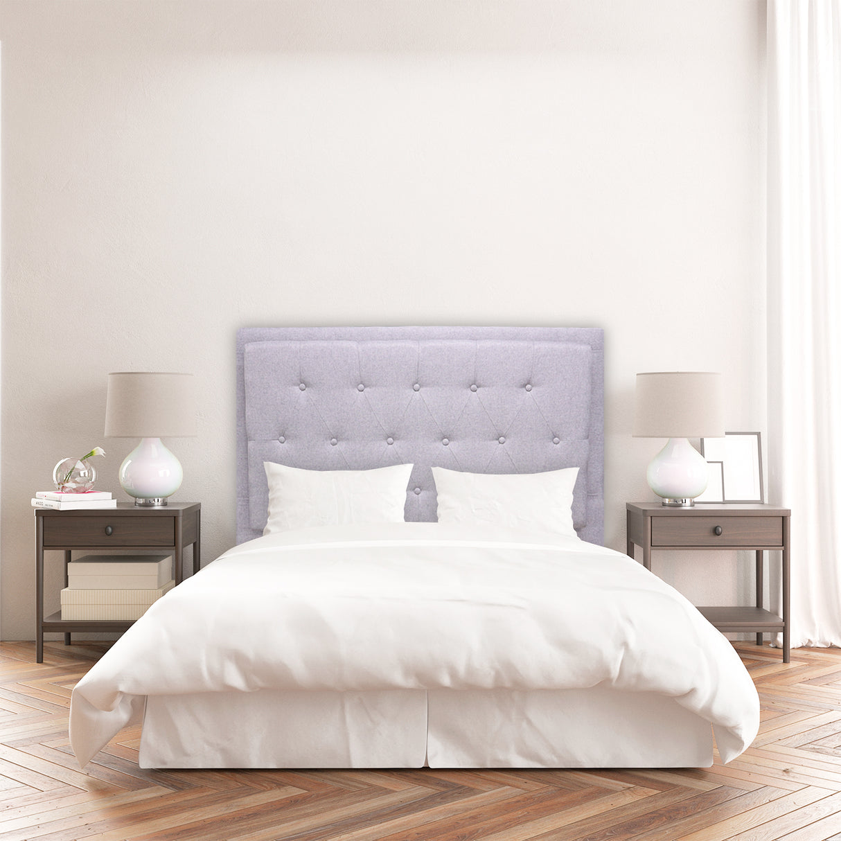 Cabecero de Piso Kaser Gris Claro 120x110cm Para Cama Semidoble - Cabeceros | Bylmo