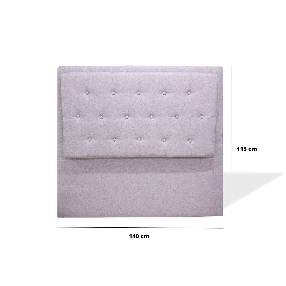 Cabecero de Piso Kaser Gris Claro 140x110cm Para Cama Doble - Cabeceros | Bylmo