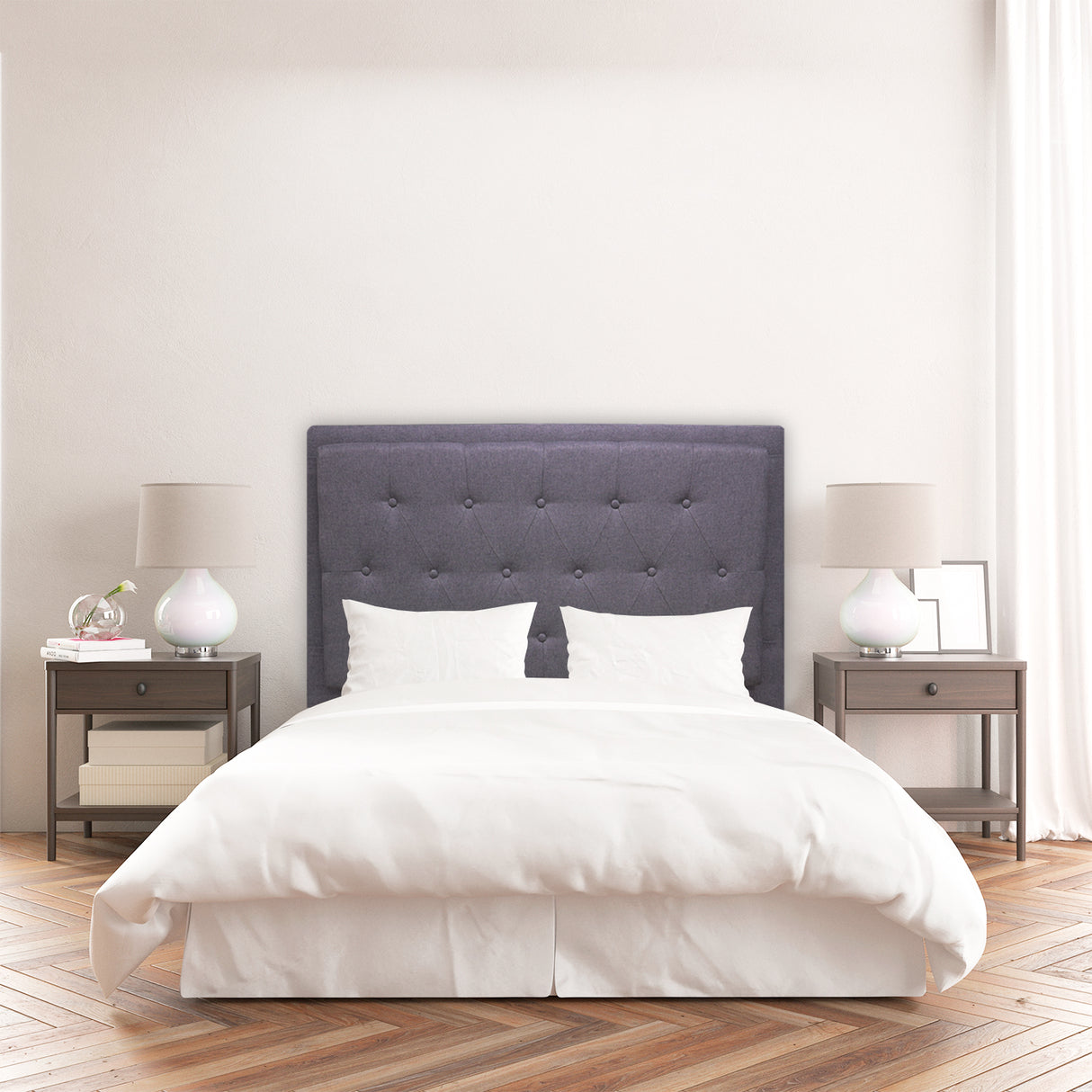Cabecero de Piso Kaser Gris Oscuro 200x110cm Para Cama King - Cabeceros | Bylmo