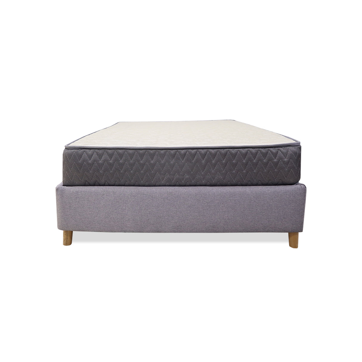 Combo Base Cama y Colchón Tanner Gris Claro 140x190cm Doble - Camas | Bylmo