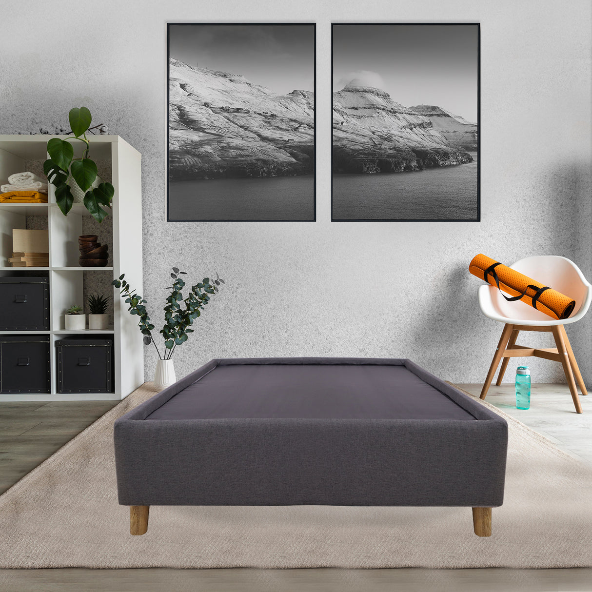 Base Cama Zehnder Gris Oscuro 120x190cm Semidoble - Camas | Bylmo