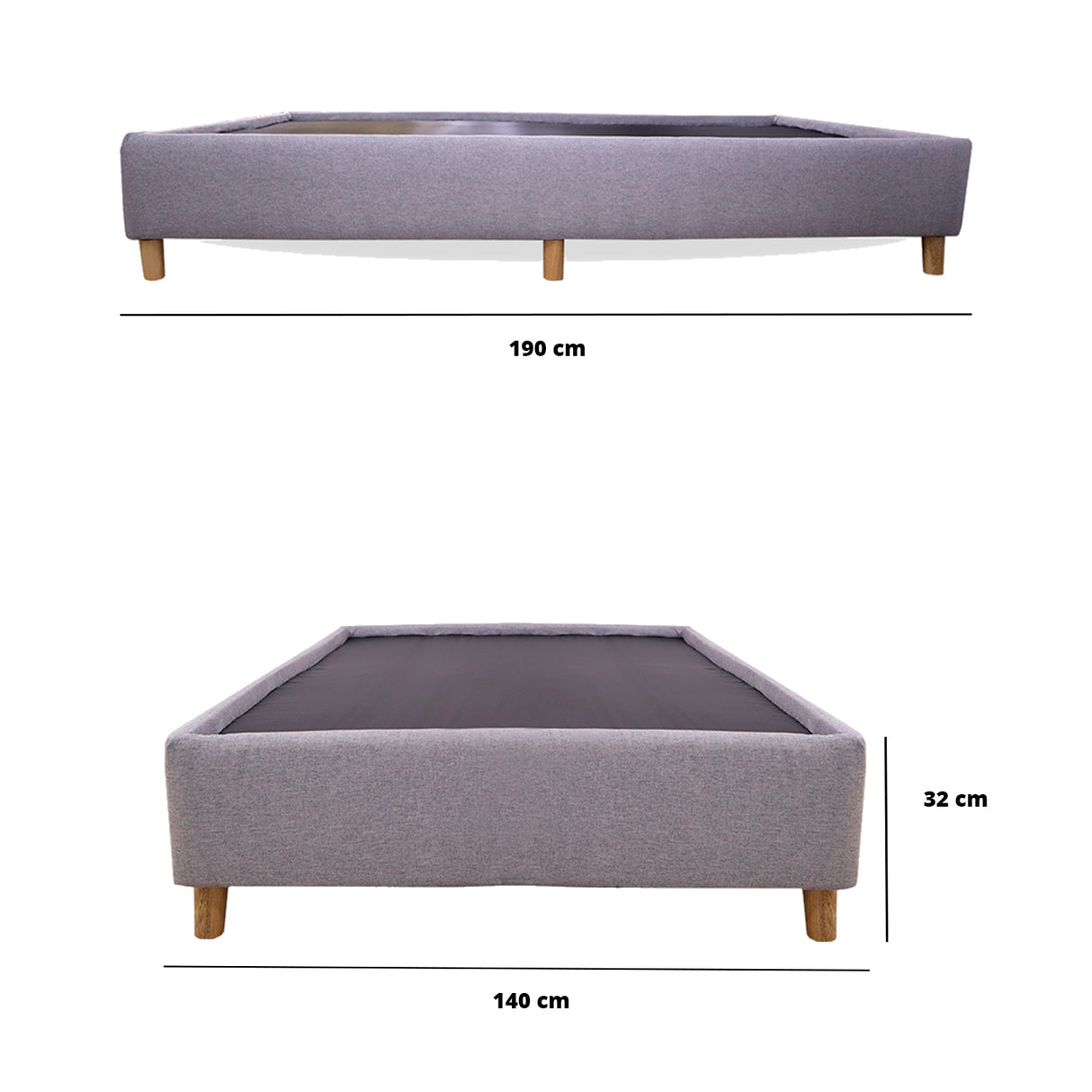 Base Cama Zehnder Gris Claro 140x190cm Doble - Camas | Bylmo