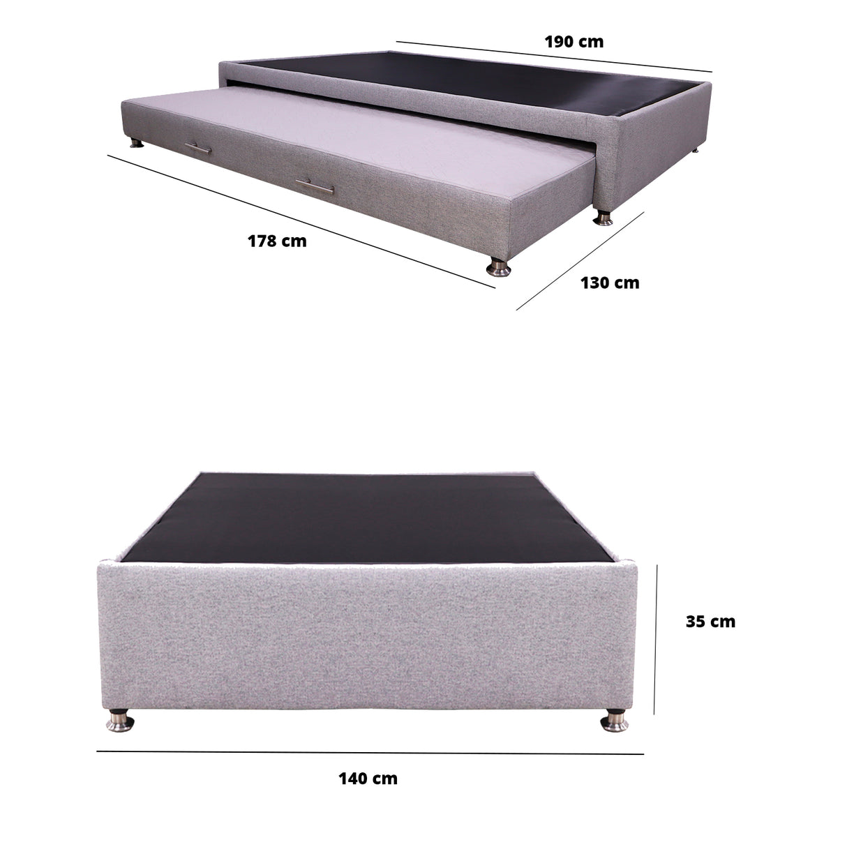 Cama Tarima Zehnder Gris Claro 140x190cm Doble - Camas | Bylmo