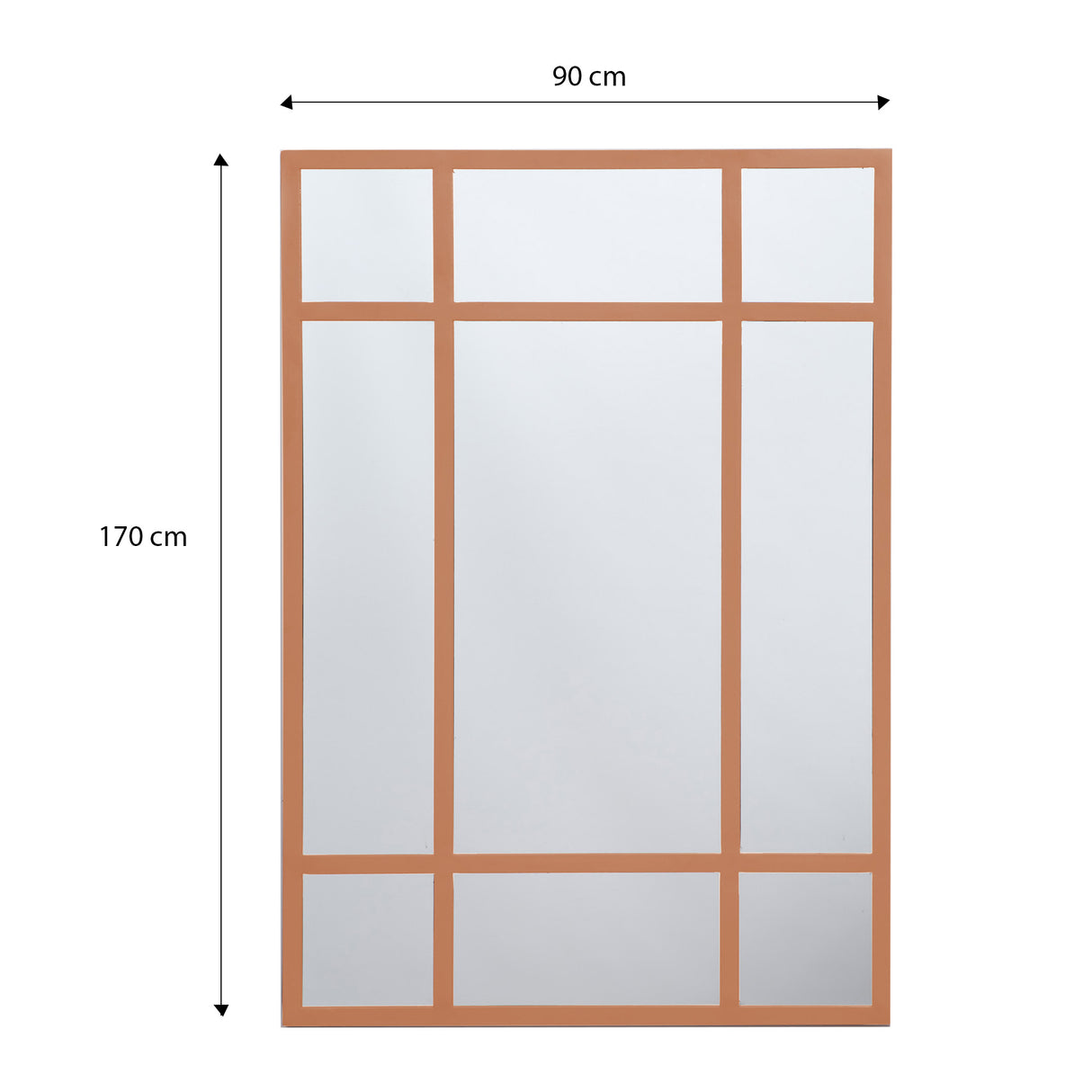 Espejo Visee Rectangular Cobre 90x170cm con Marco Metálico - Espejos Decorativos | Bylmo