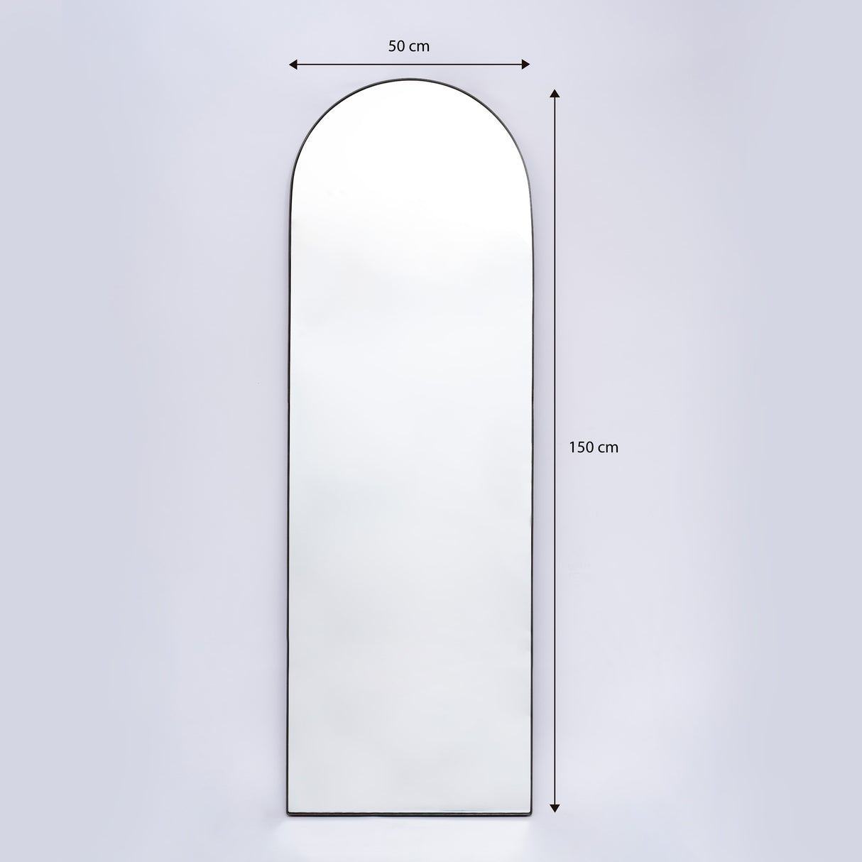 Espejo Ibiza Arco Superior Negro 50x150cm con Marco Metálico - Espejos Decorativos | Bylmo