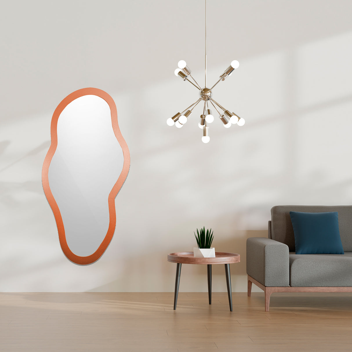 Espejo Monet Asimétrico Cobre 60x120cm con Marco en Madera MDF - Espejos Decorativos | Bylmo