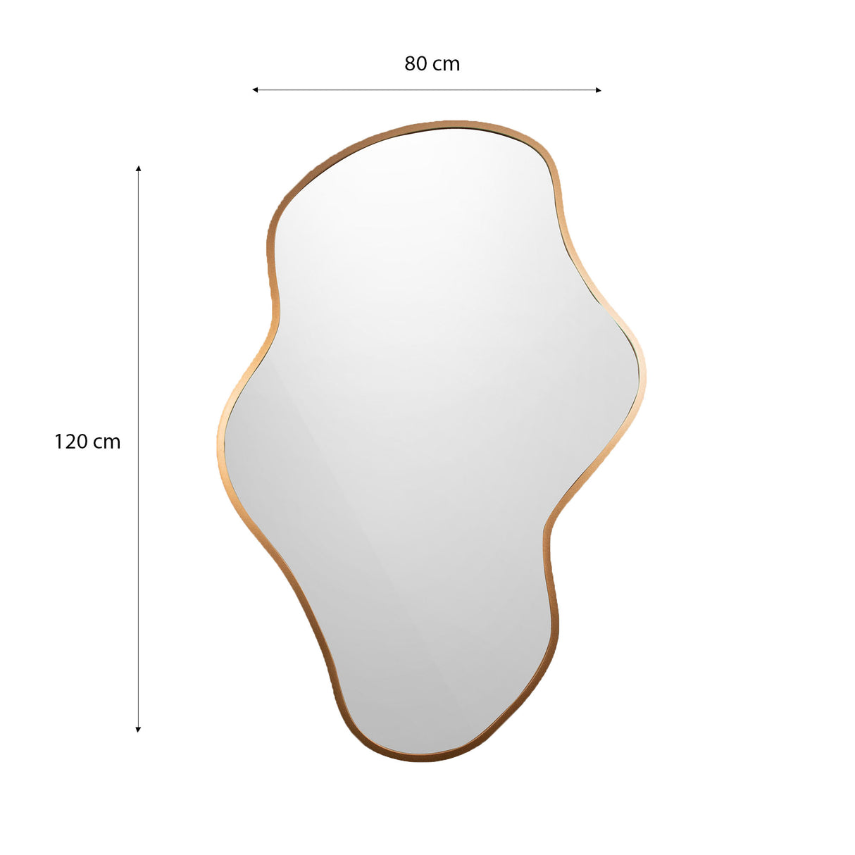 Espejo Moscú Asimétrico Dorado 80x120cm con Marco en Madera MDF - Espejos Decorativos | Bylmo