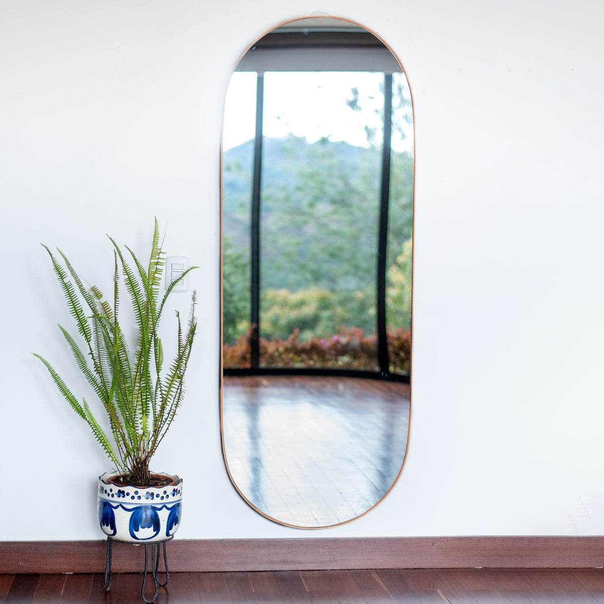 Espejo Visee Ovalado Cobre 80x180cm con Marco Metálico - Espejos Decorativos | Bylmo