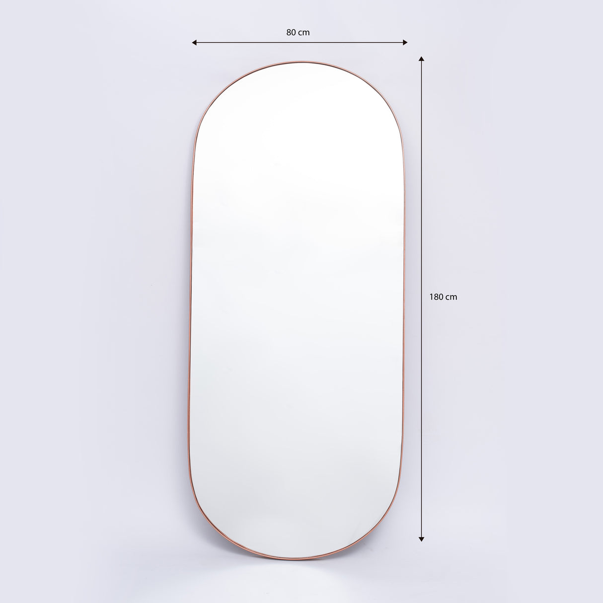 Espejo Visee Ovalado Cobre 80x180cm con Marco Metálico - Espejos Decorativos | Bylmo