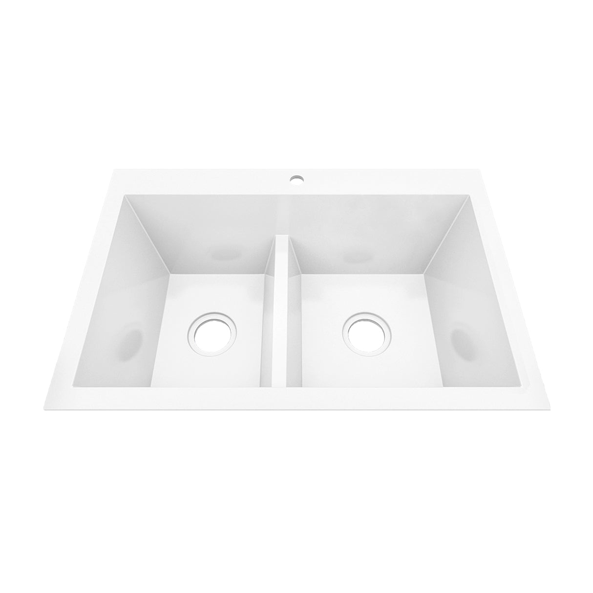 Lavaplatos Koa Doble Blanco Brillante 56x25.6cm Sobrepuesto - Lavaplatos | Bylmo