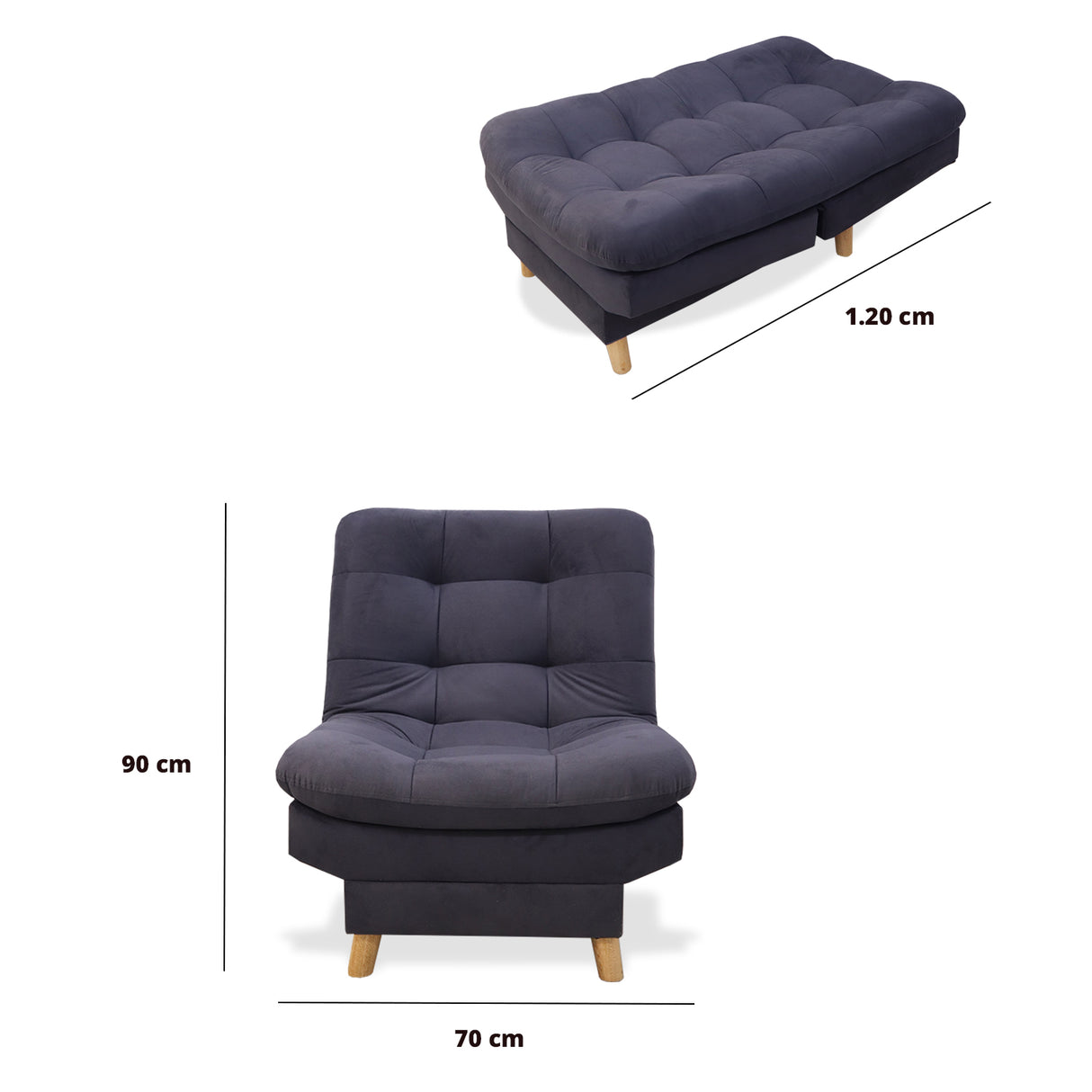 Poltrona Hofmann Gris 70x90cm Reclinable - Sofas y Poltronas | Bylmo