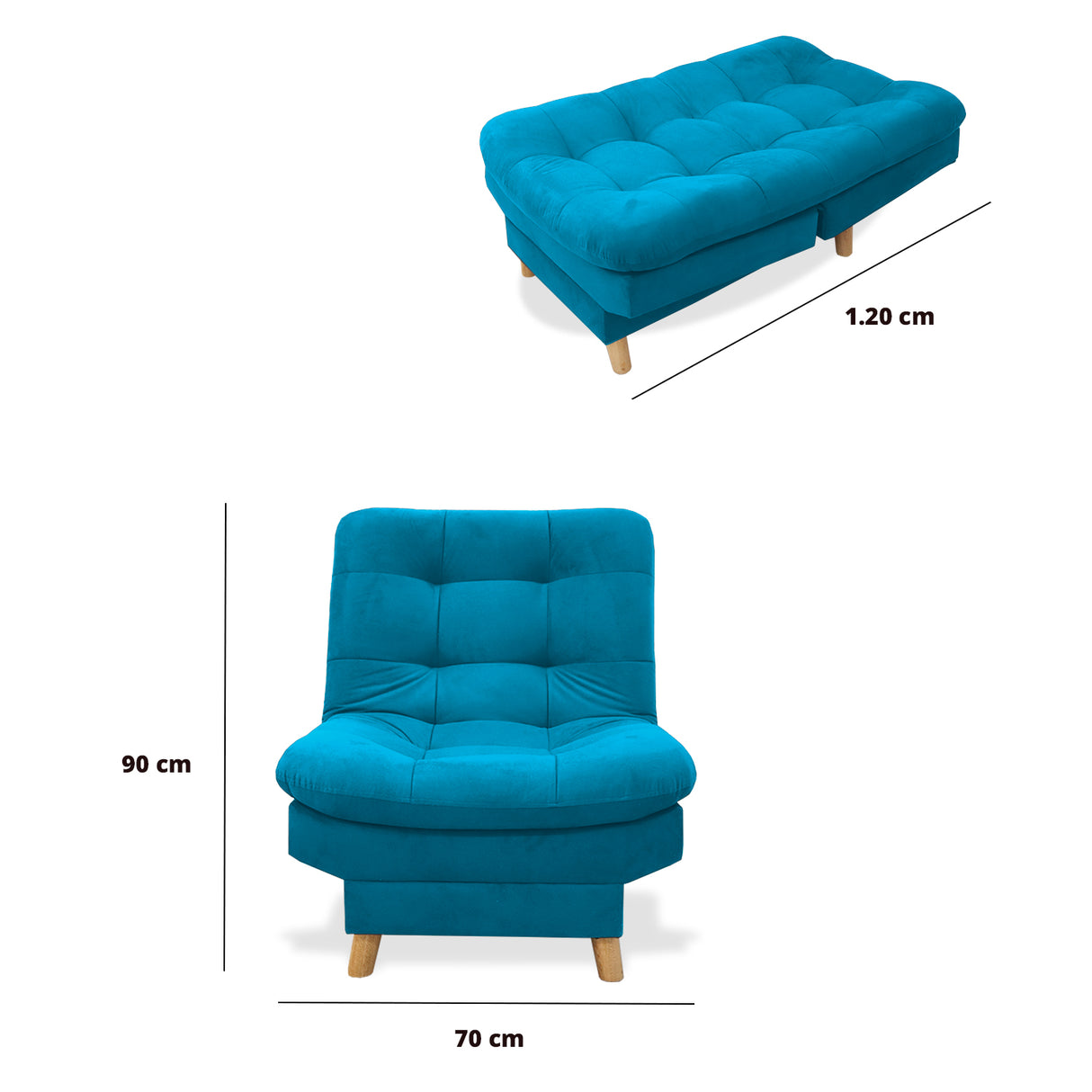 Poltrona Hofmann Turquesa 70x90cm Reclinable - Sofas y Poltronas | Bylmo