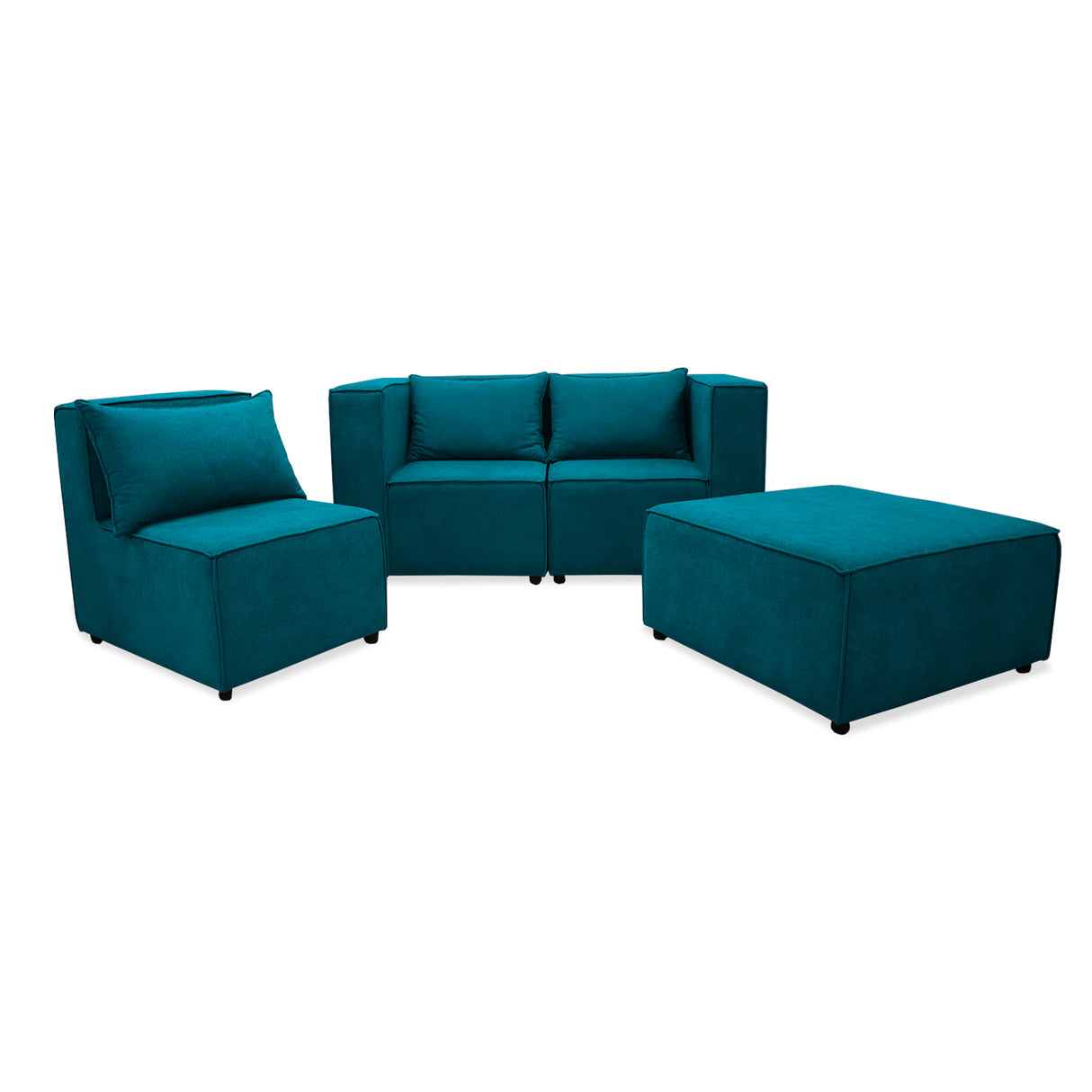 Sofá en L Hofer Turquesa 70x75cm Modular de Cuatro Puestos - Sofas y Poltronas | Bylmo