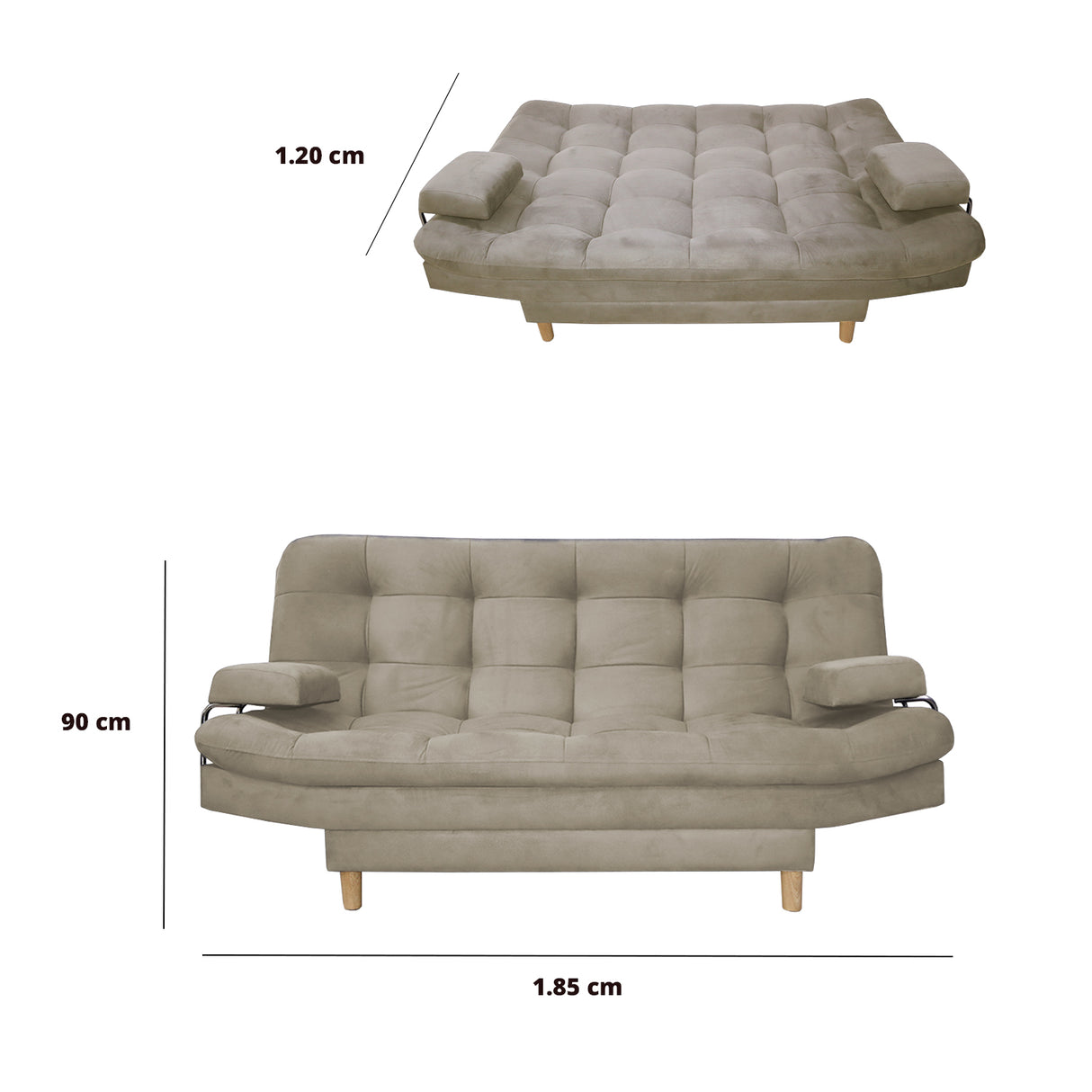 Sofacama Hauser Camel 185x90cm de Tres Puestos - Sofas y Poltronas | Bylmo