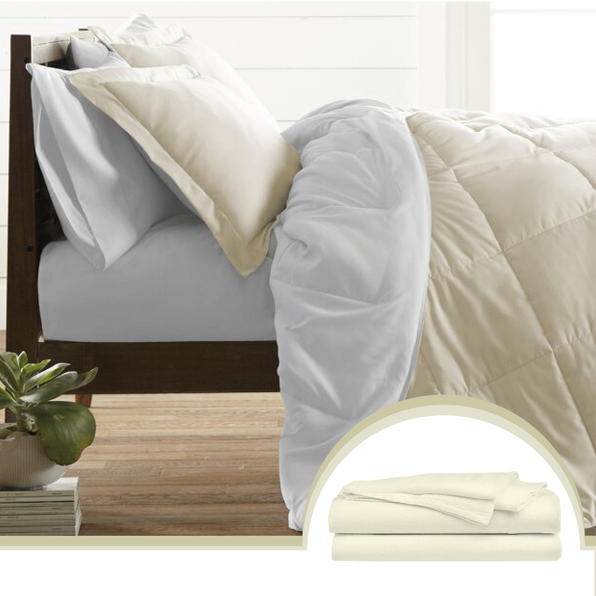 Edredón Ondino Blanco Crema Para Cama Semidoble 120x190cm - Tendidos y Cubrelechos | Bylmo