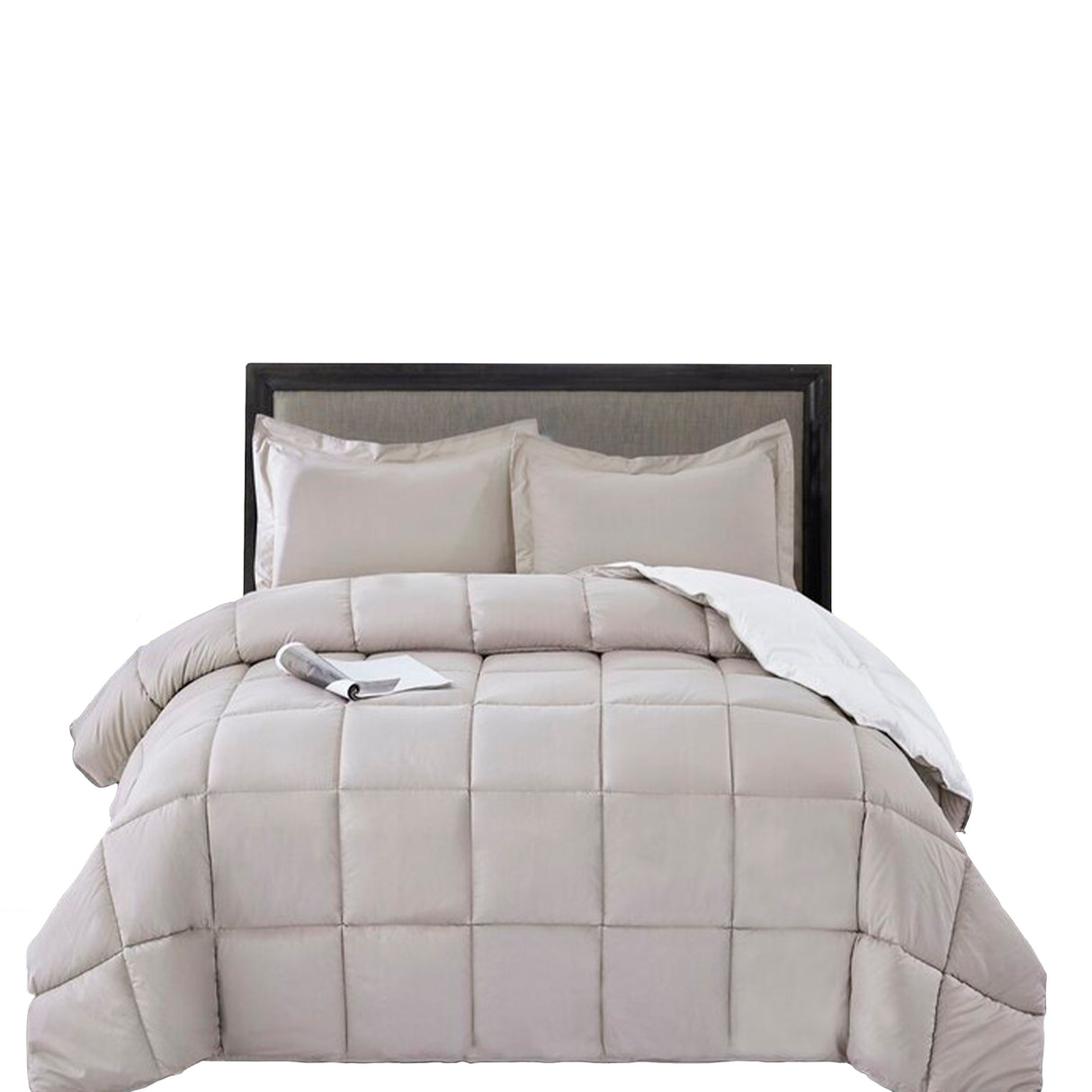 Edredón Ondino Gris Claro Blanco Para Cama Queen 160x190cm - Tendidos y Cubrelechos | Bylmo