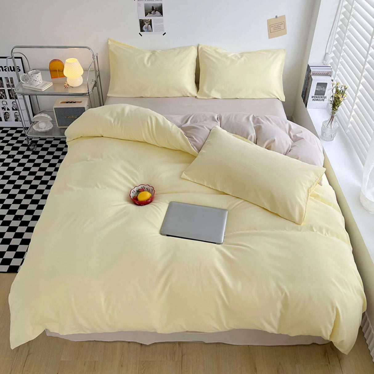 Duvet Lilis Amarillo Beige Para Cama Doble 140x190cm - Tendidos y Cubrelechos | Bylmo