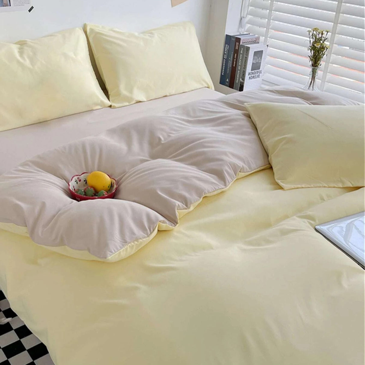 Duvet Lilis Amarillo Beige Para Cama King 200x190cm - Tendidos y Cubrelechos | Bylmo