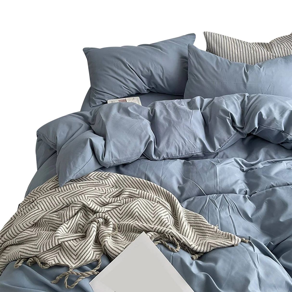 Duvet Lilis Azul Gris Para Cama Semidoble 120x190cm - Tendidos y Cubrelechos | Bylmo