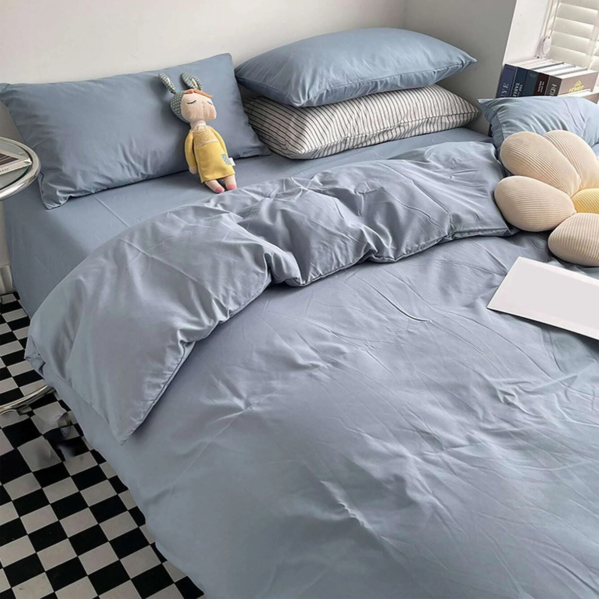 Duvet Lilis Azul Gris Para Cama King 200x190cm - Tendidos y Cubrelechos | Bylmo