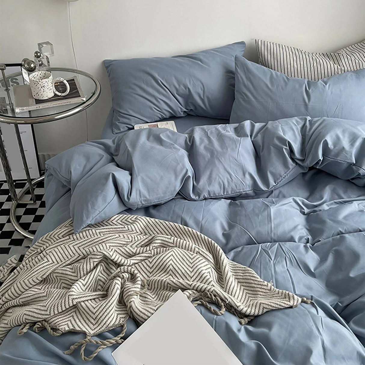 Duvet Lilis Azul Gris Para Cama King 200x190cm - Tendidos y Cubrelechos | Bylmo