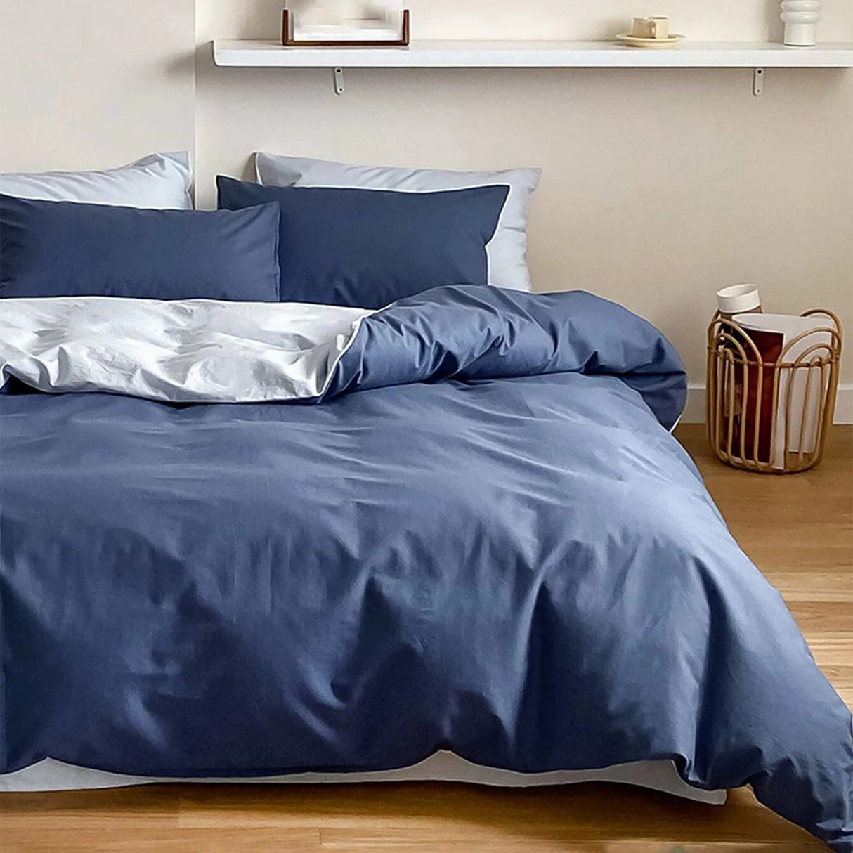 Duvet Lilis Azul Gris Claro Para Cama Doble 140x190cm - Tendidos y Cubrelechos | Bylmo