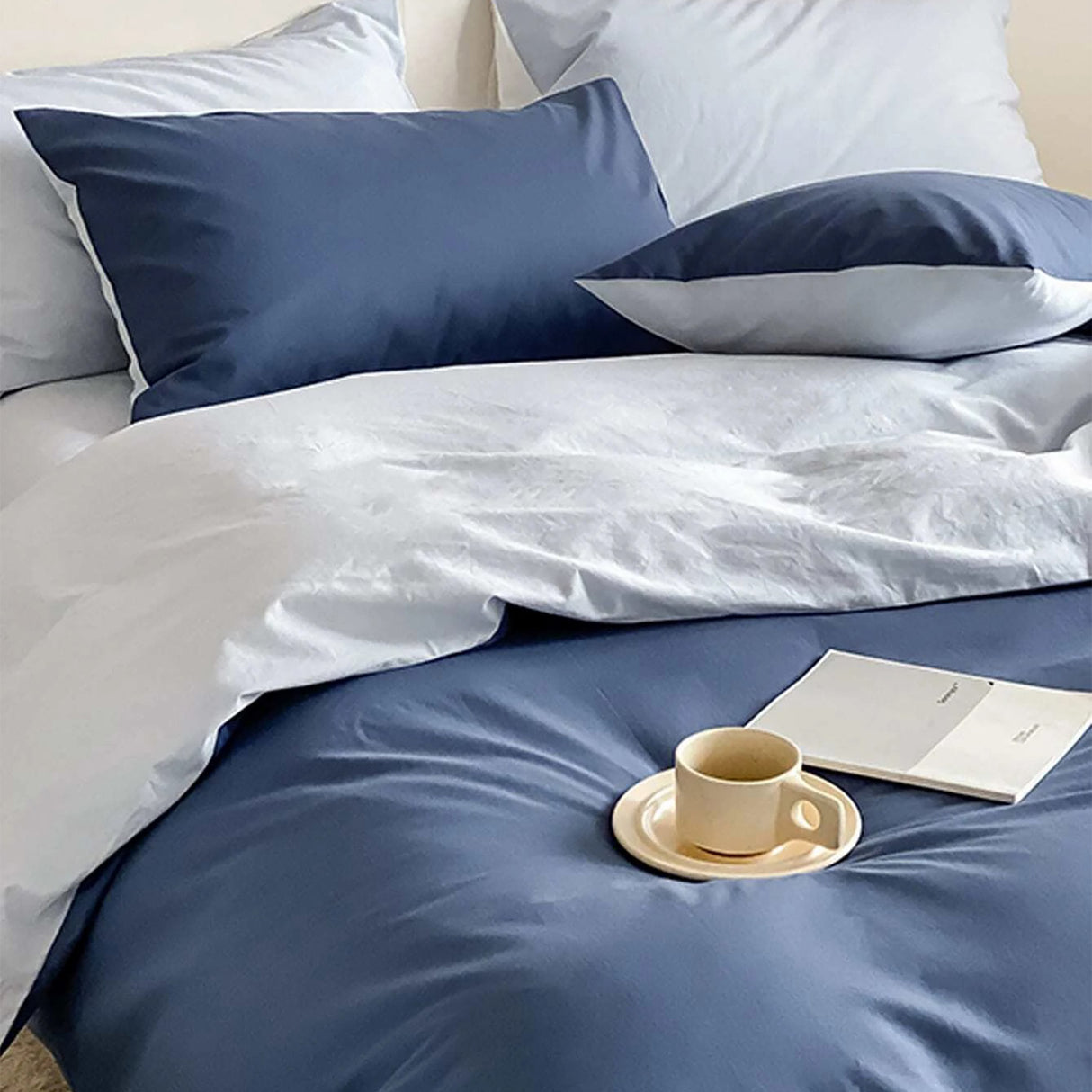 Duvet Lilis Azul Gris Claro Para Cama Queen 160x190cm - Tendidos y Cubrelechos | Bylmo