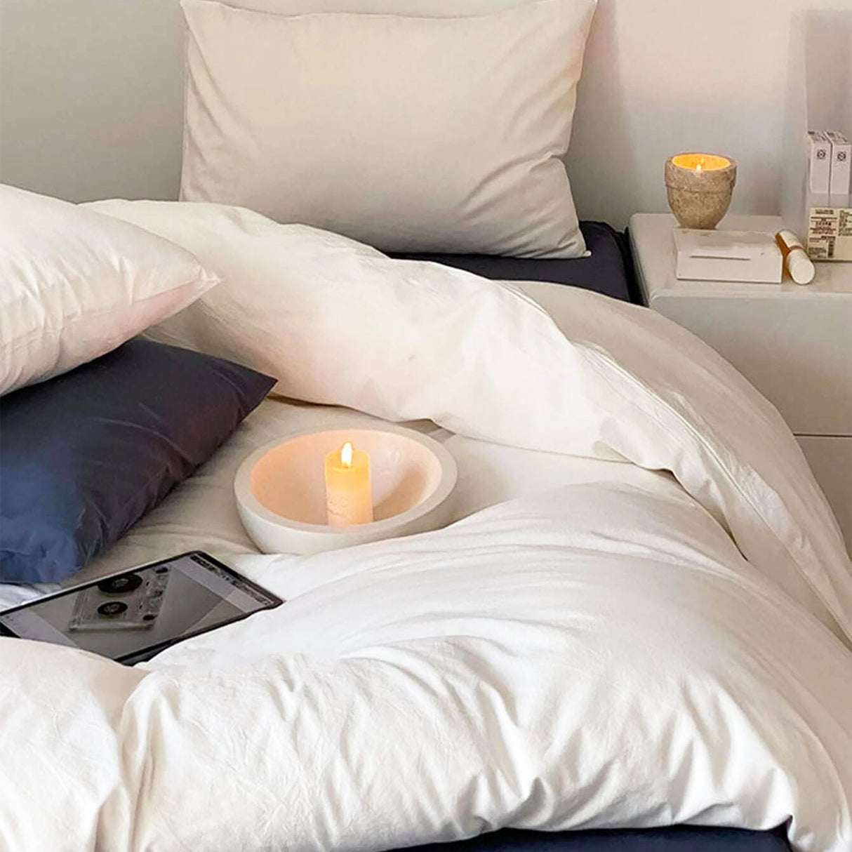 Duvet Lilis Blanco Para Cama Queen 160x190cm - Tendidos y Cubrelechos | Bylmo