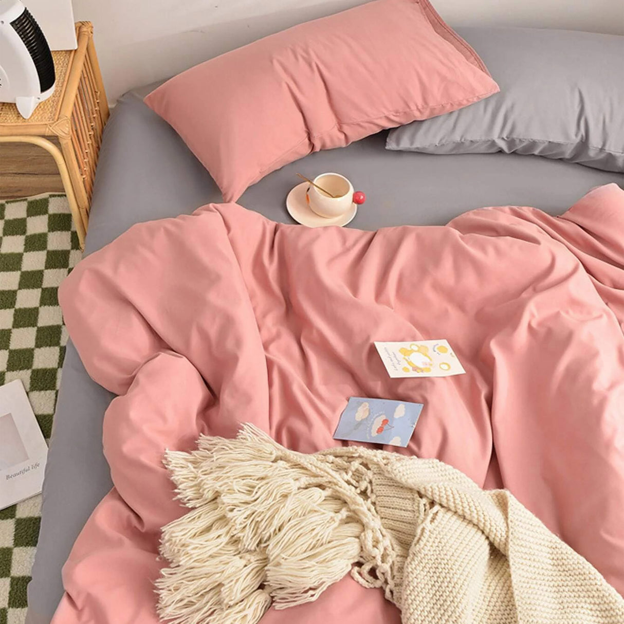 Duvet Lilis Coral Para Cama Doble 140x190cm - Tendidos y Cubrelechos | Bylmo