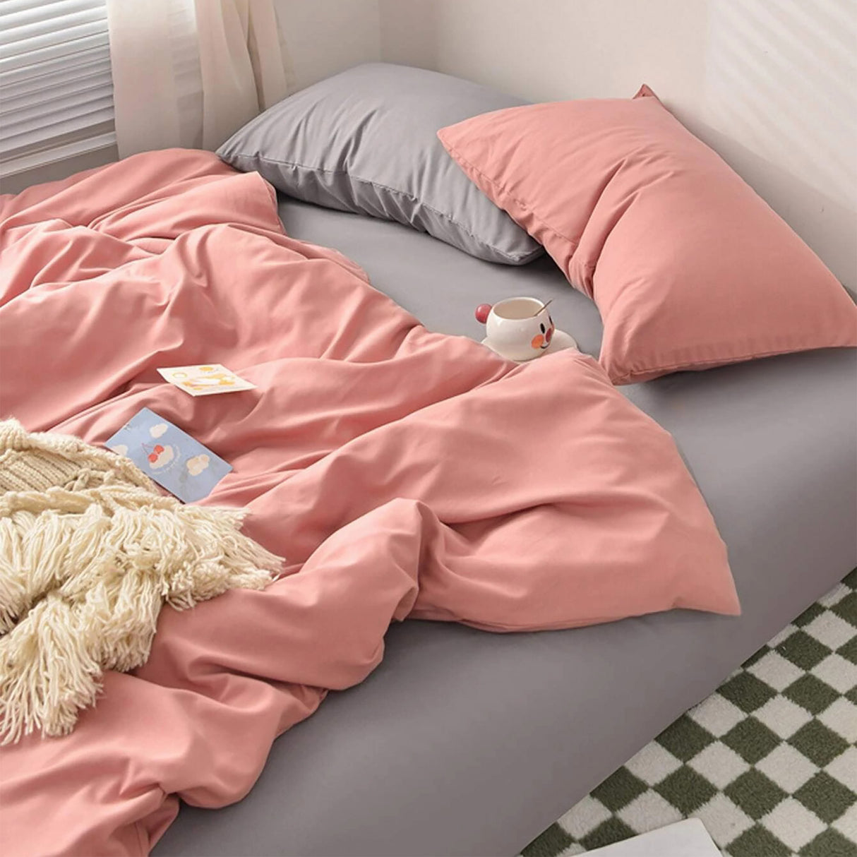 Duvet Lilis Coral Para Cama Queen 160x190cm - Tendidos y Cubrelechos | Bylmo