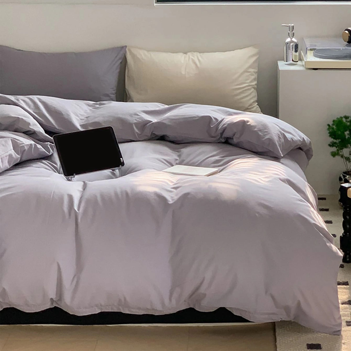Duvet Lilis Gris Claro Para Cama Sencilla 90x190cm - Tendidos y Cubrelechos | Bylmo