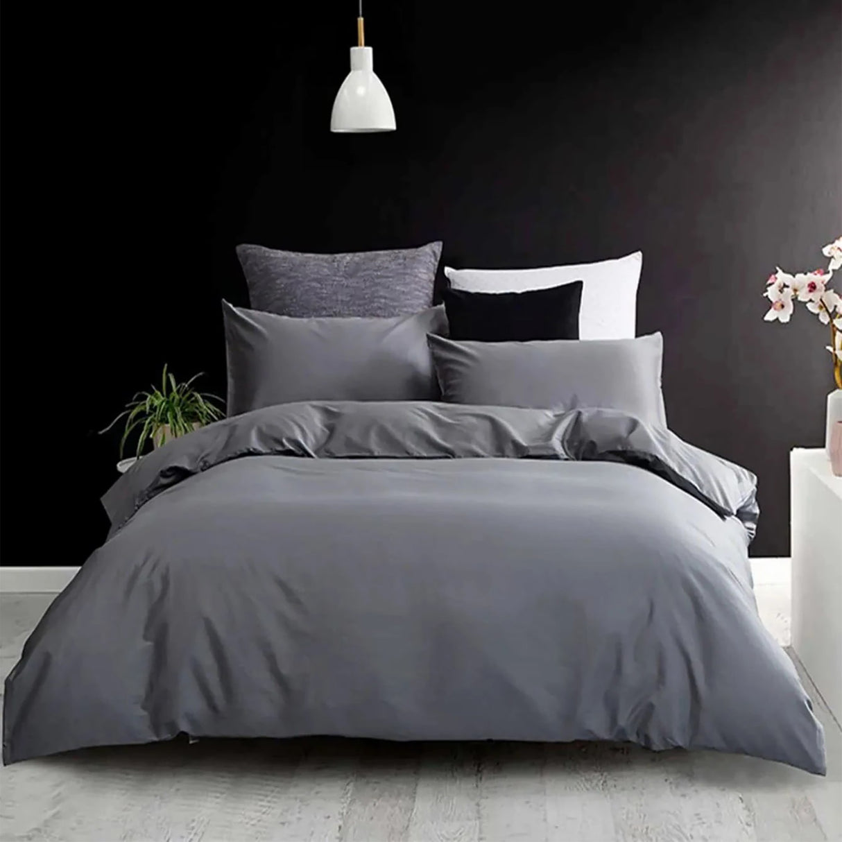 Duvet Lilis Gris Oscuro Para Cama Queen 160x190cm - Tendidos y Cubrelechos | Bylmo