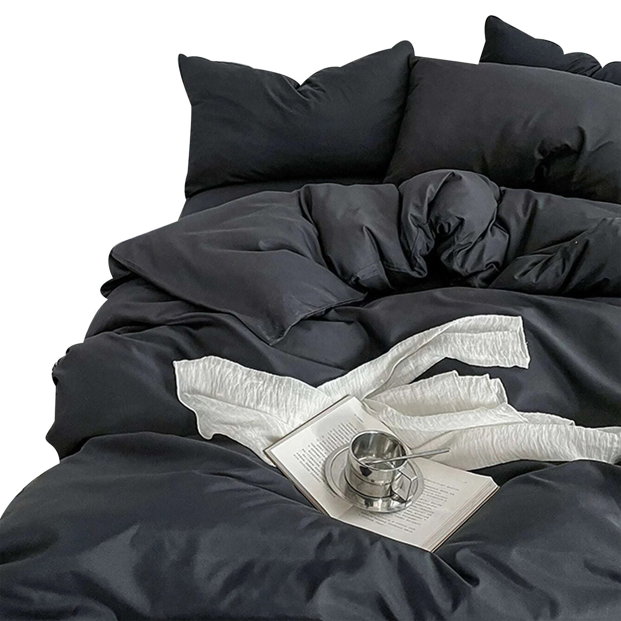 Duvet Lilis Negro Para Cama Sencilla 90x190cm - Tendidos y Cubrelechos | Bylmo