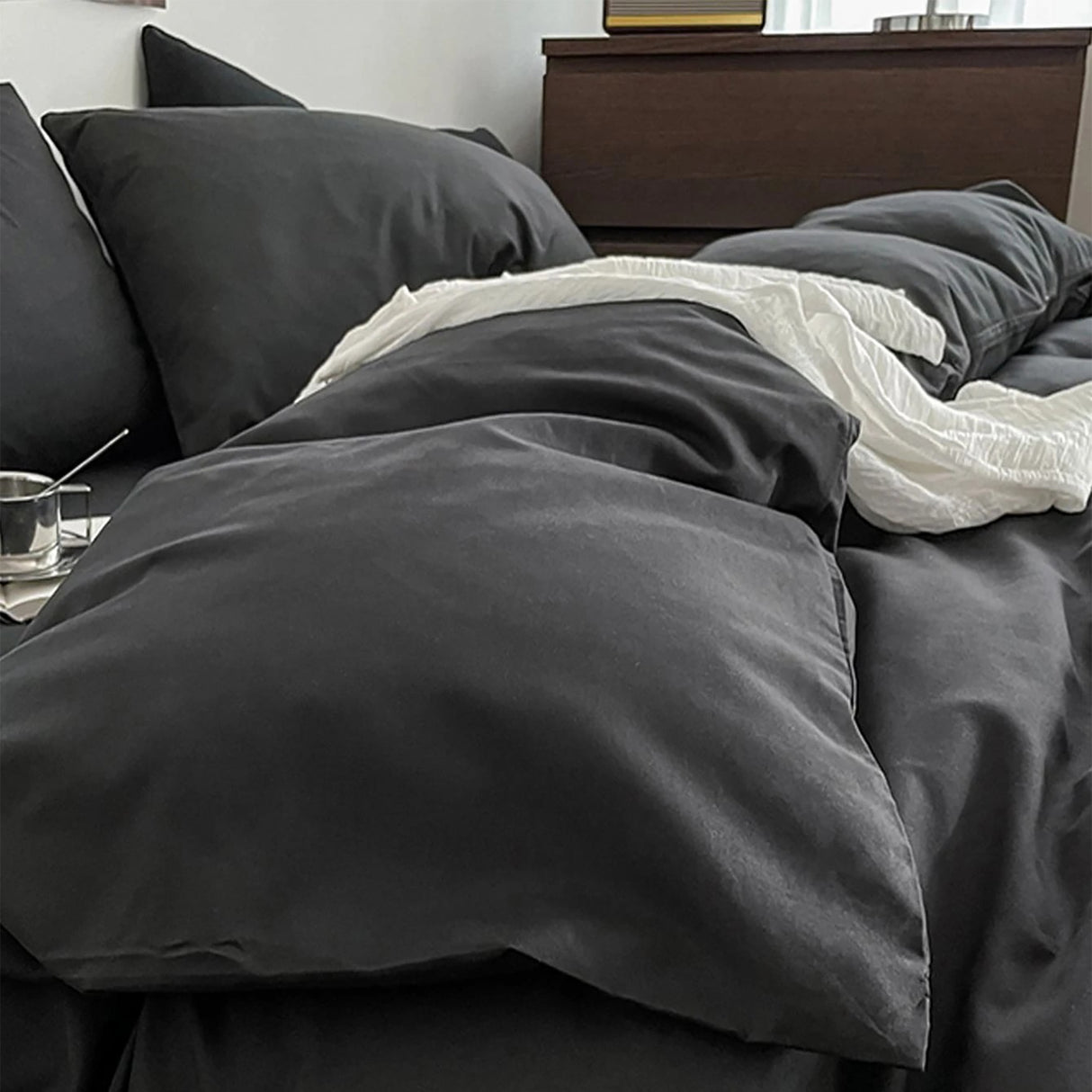 Duvet Lilis Negro Para Cama Sencilla 90x190cm - Tendidos y Cubrelechos | Bylmo