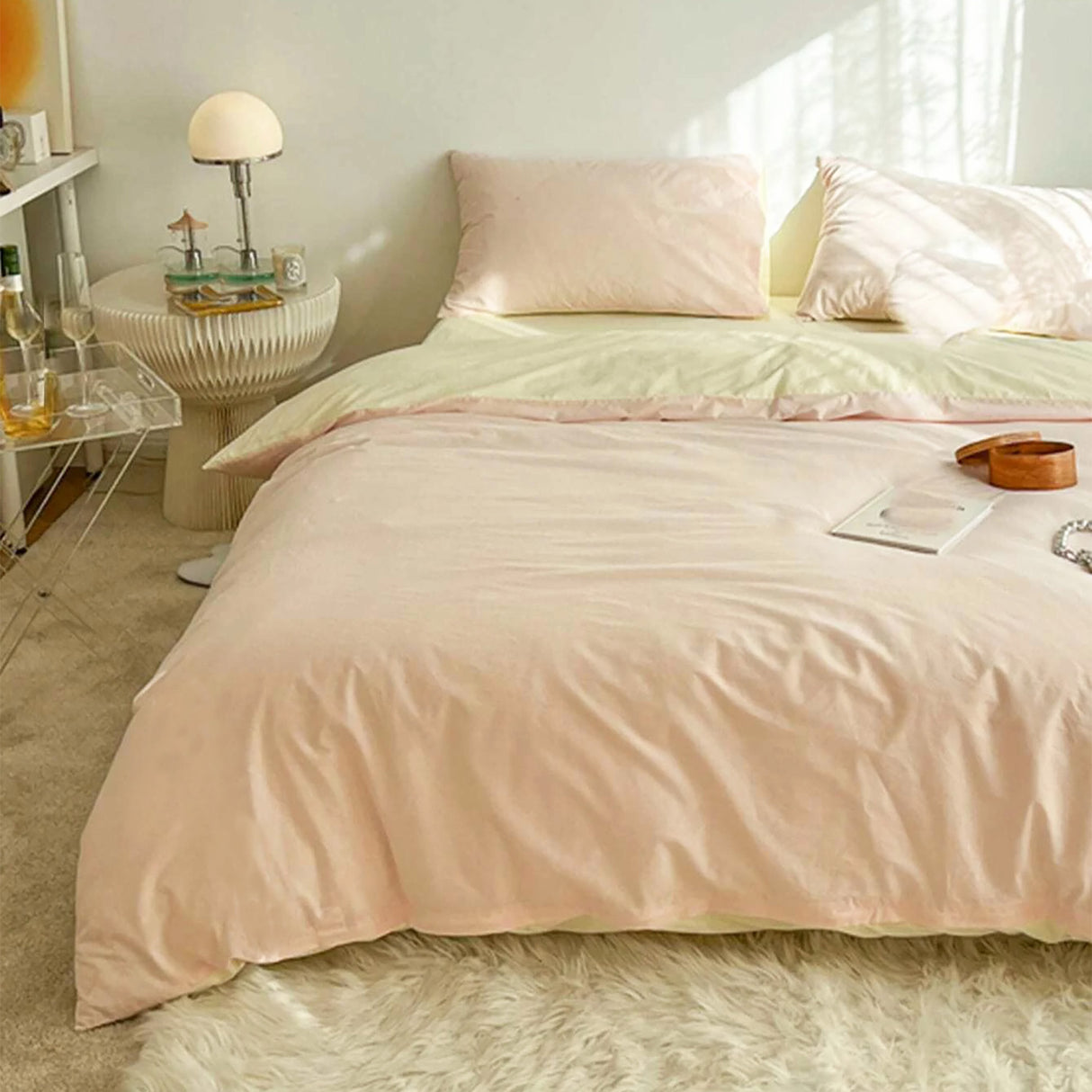 Duvet Lilis Rosado Beige Para Cama Doble 140x190cm - Tendidos y Cubrelechos | Bylmo