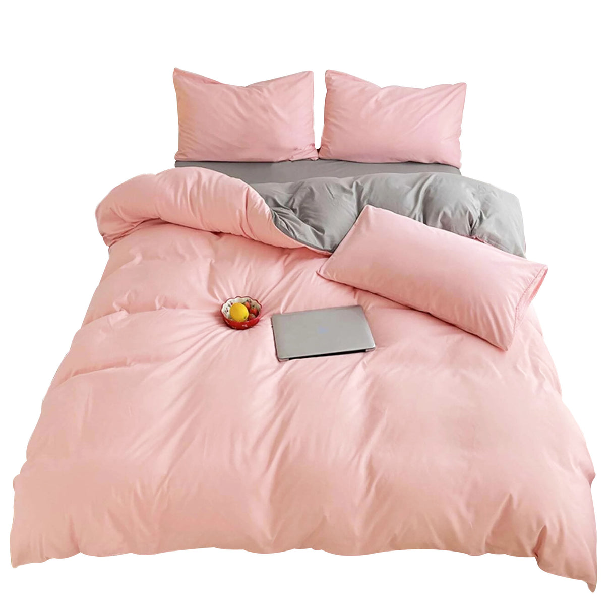 Duvet Lilis Rosado Gris Oscuro Para Cama King 200x190cm - Tendidos y Cubrelechos | Bylmo