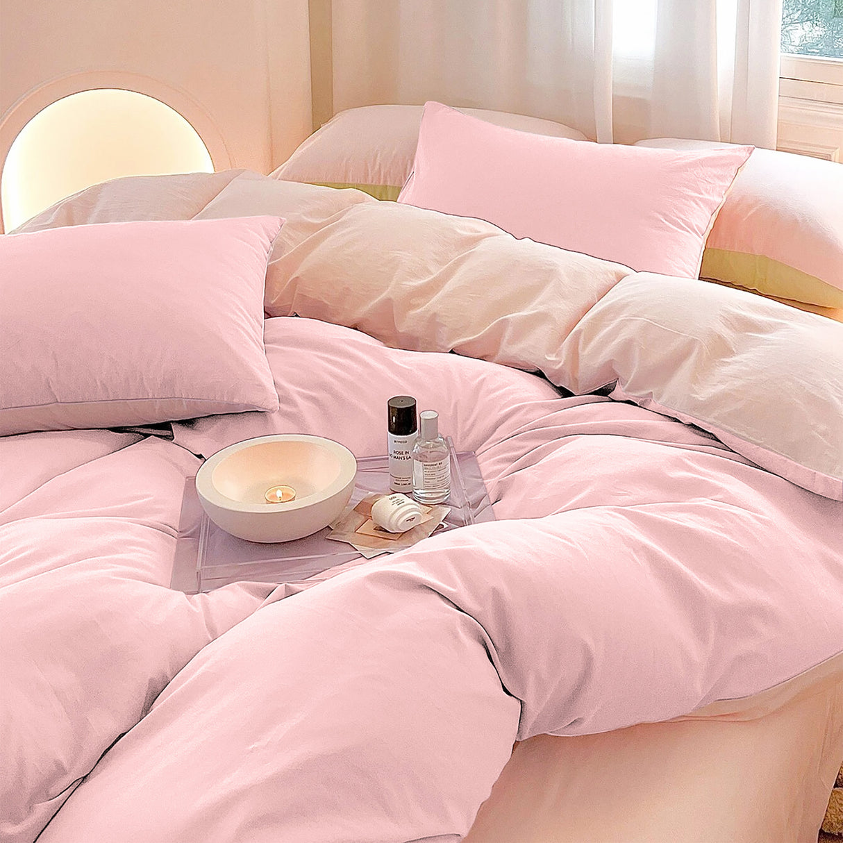 Duvet Lilis Rosado Palo de Rosa Para Cama Semidoble 120x190cm - Tendidos y Cubrelechos | Bylmo