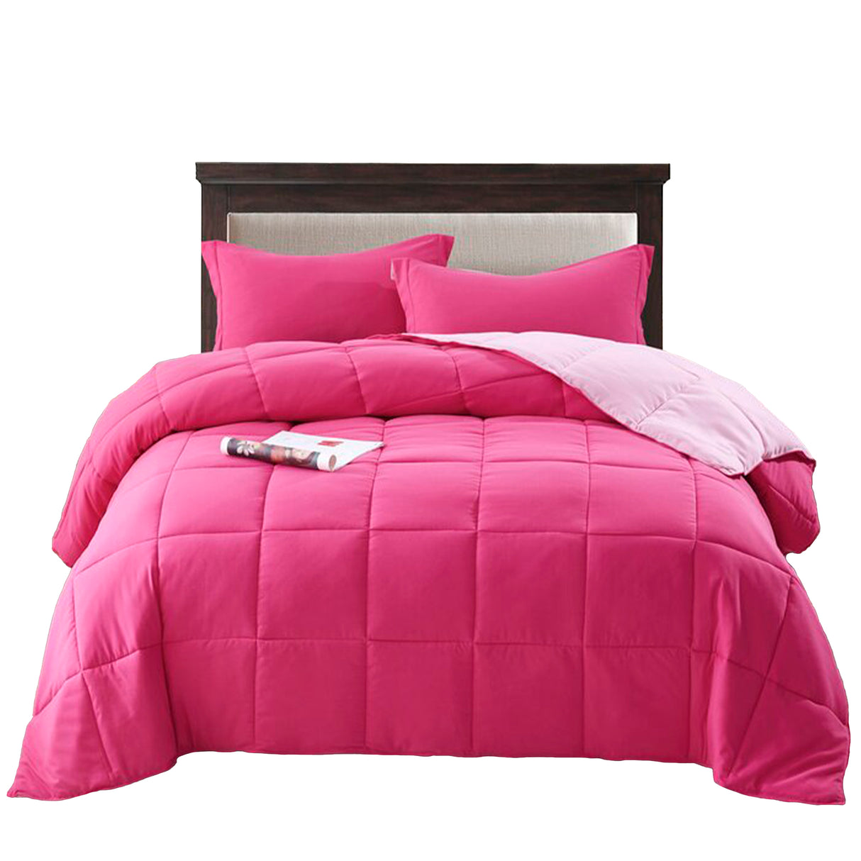 Edredón Cotona Fucsia Rosado Para Cama Doble 140x190cm - Tendidos y Cubrelechos | Bylmo