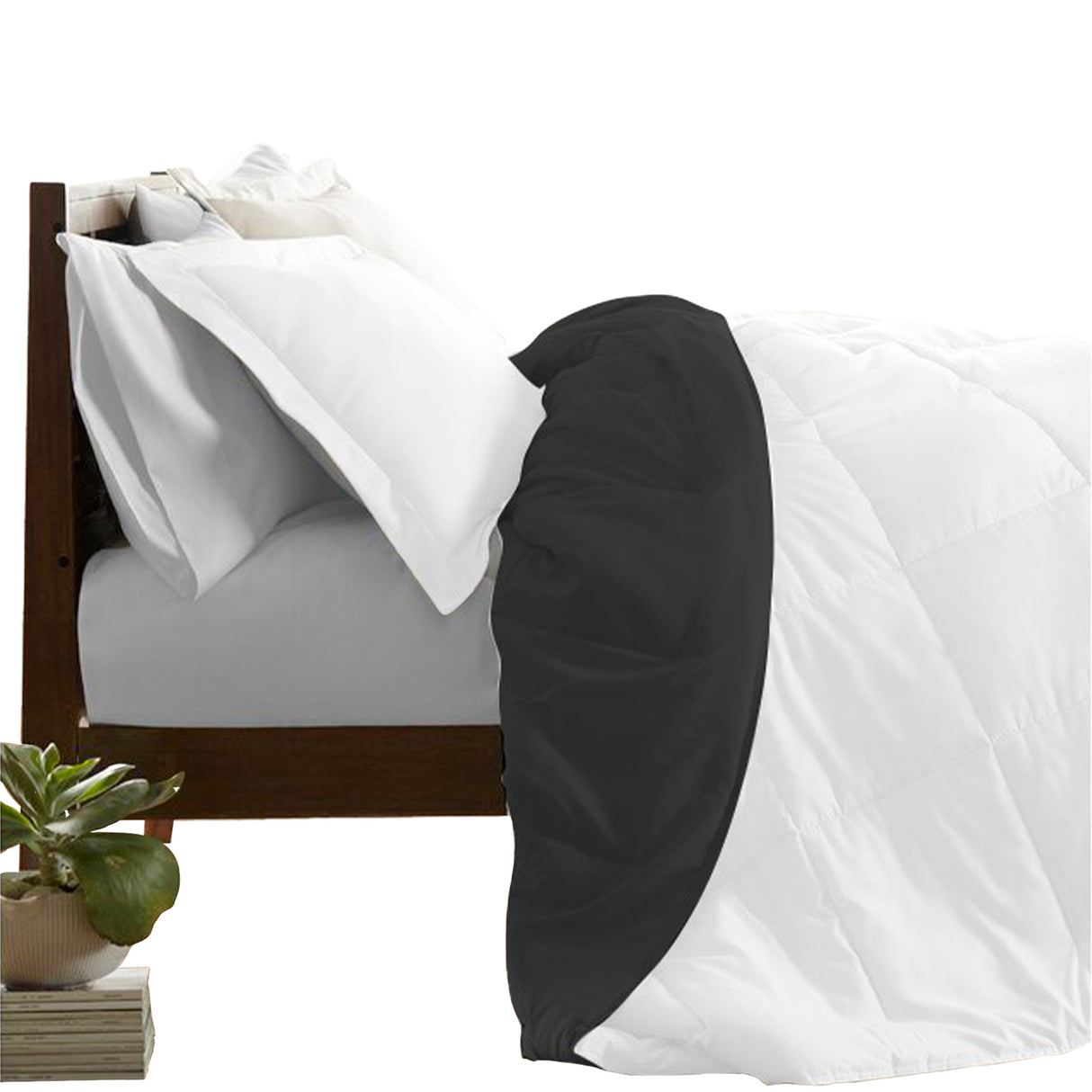 Edredón Cotona Blanco Negro Para Cama King 200x190cm - Tendidos y Cubrelechos | Bylmo