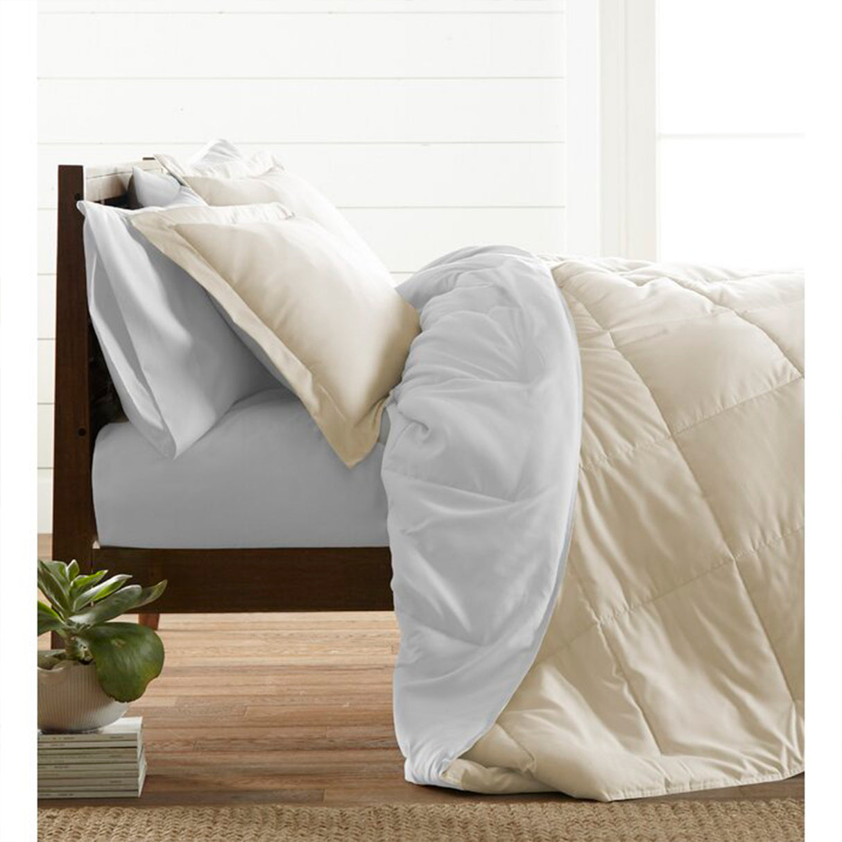 Edredón Cotona Blanco Crema Para Cama Queen 160x190cm - Tendidos y Cubrelechos | Bylmo