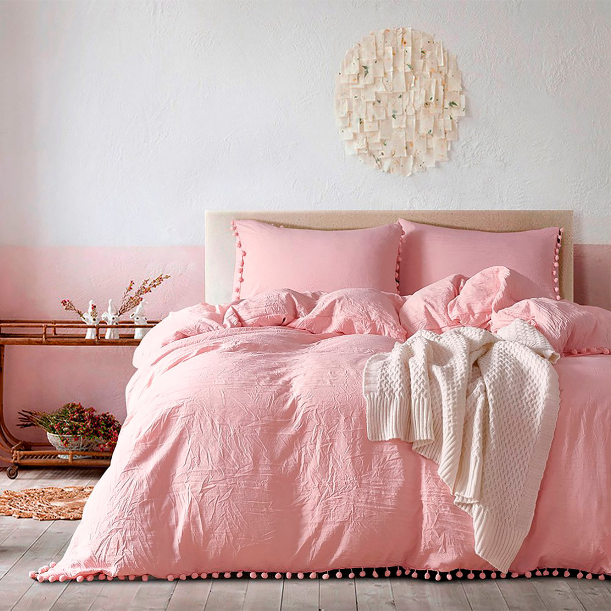 Edredón Boress Rosado Para Cama King 200x190cm - Tendidos y Cubrelechos | Bylmo