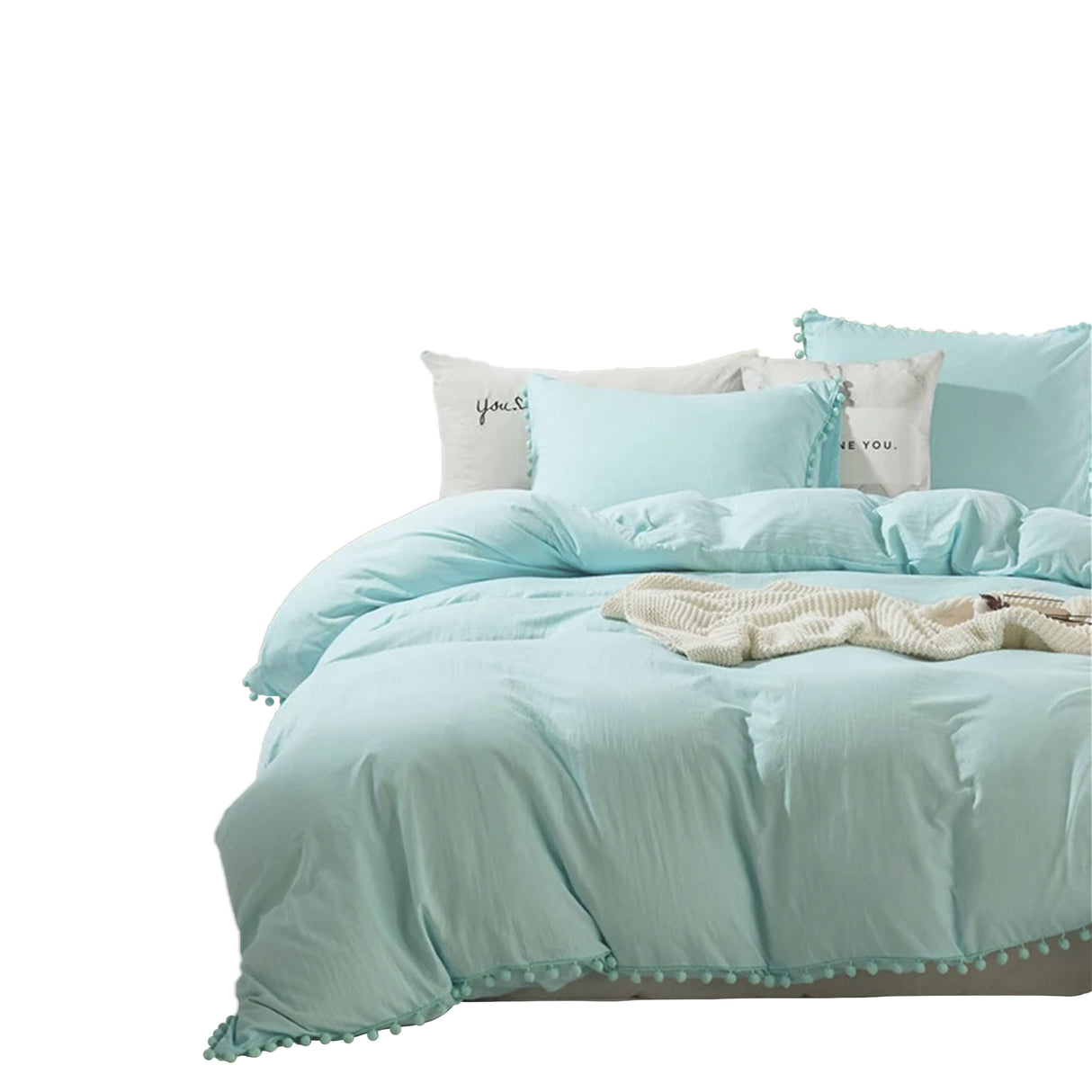 Edredón Boress Azul Claro Para Cama Semidoble 120x190cm - Tendidos y Cubrelechos | Bylmo