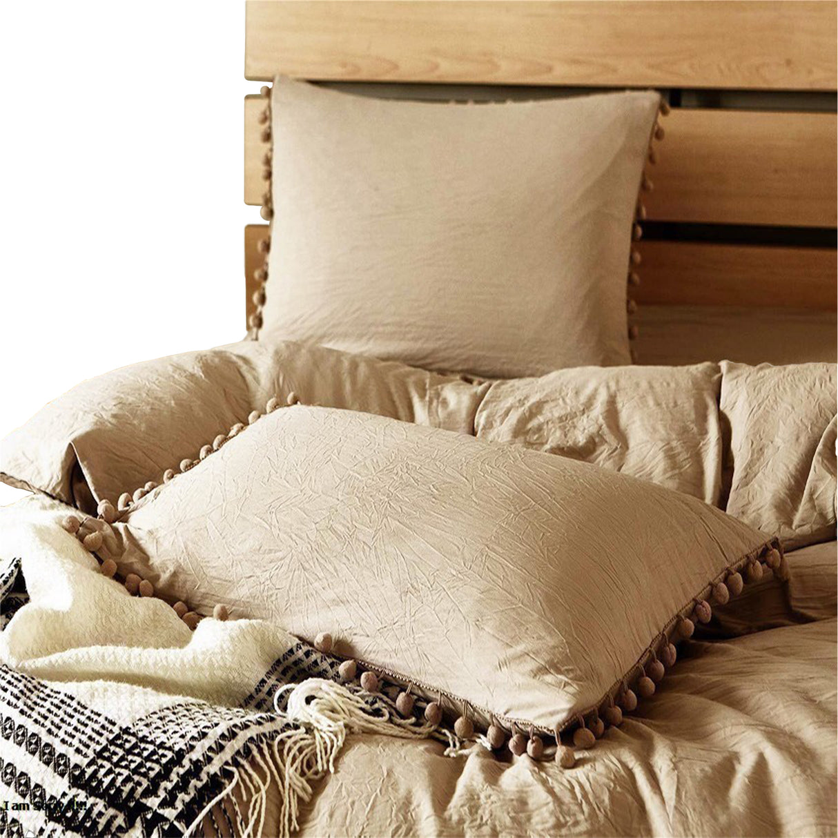 Edredón Boress Beige Para Cama Semidoble 120x190cm - Tendidos y Cubrelechos | Bylmo