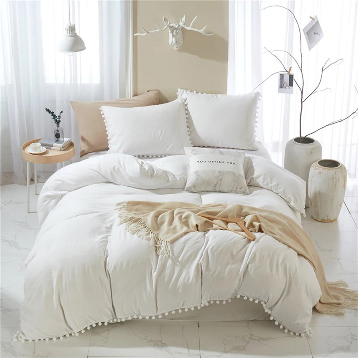 Edredón Boress Blanco Para Cama King 200x190cm - Tendidos y Cubrelechos | Bylmo