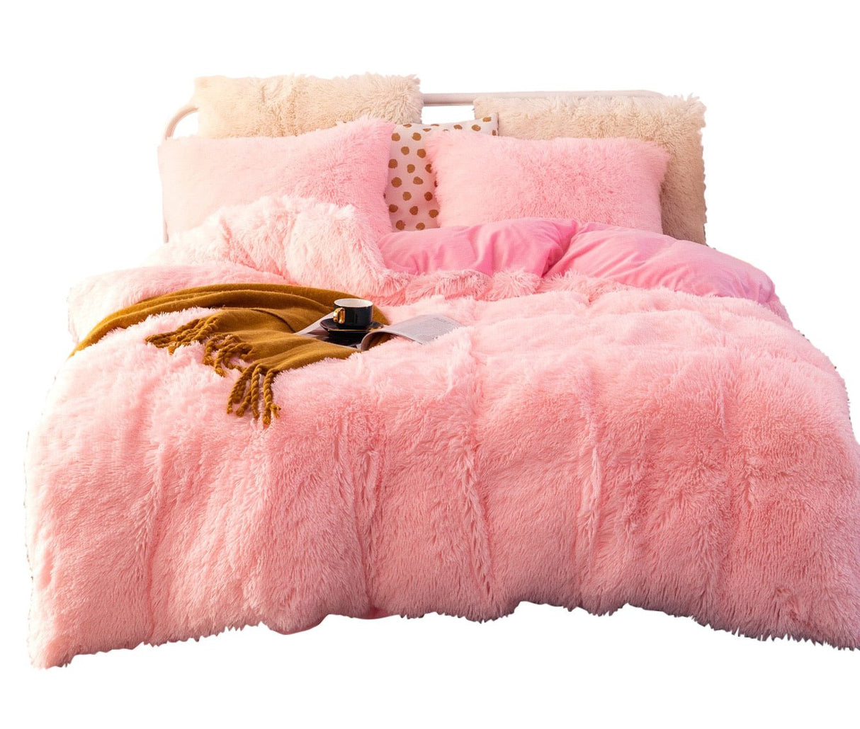 Edredón Fabre Rosado Crema Para Cama Sencilla 90x190cm - Tendidos y Cubrelechos | Bylmo