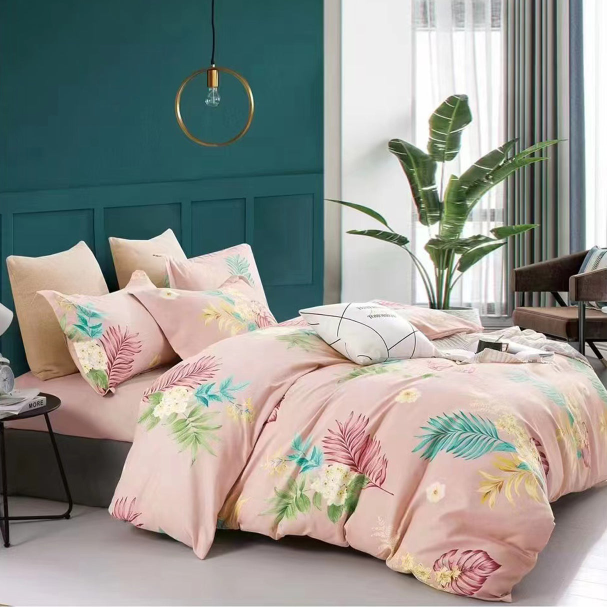 Duvet Leafvet Rosado Para Cama Doble 140x190cm Acolchado - Tendidos y Cubrelechos | Bylmo