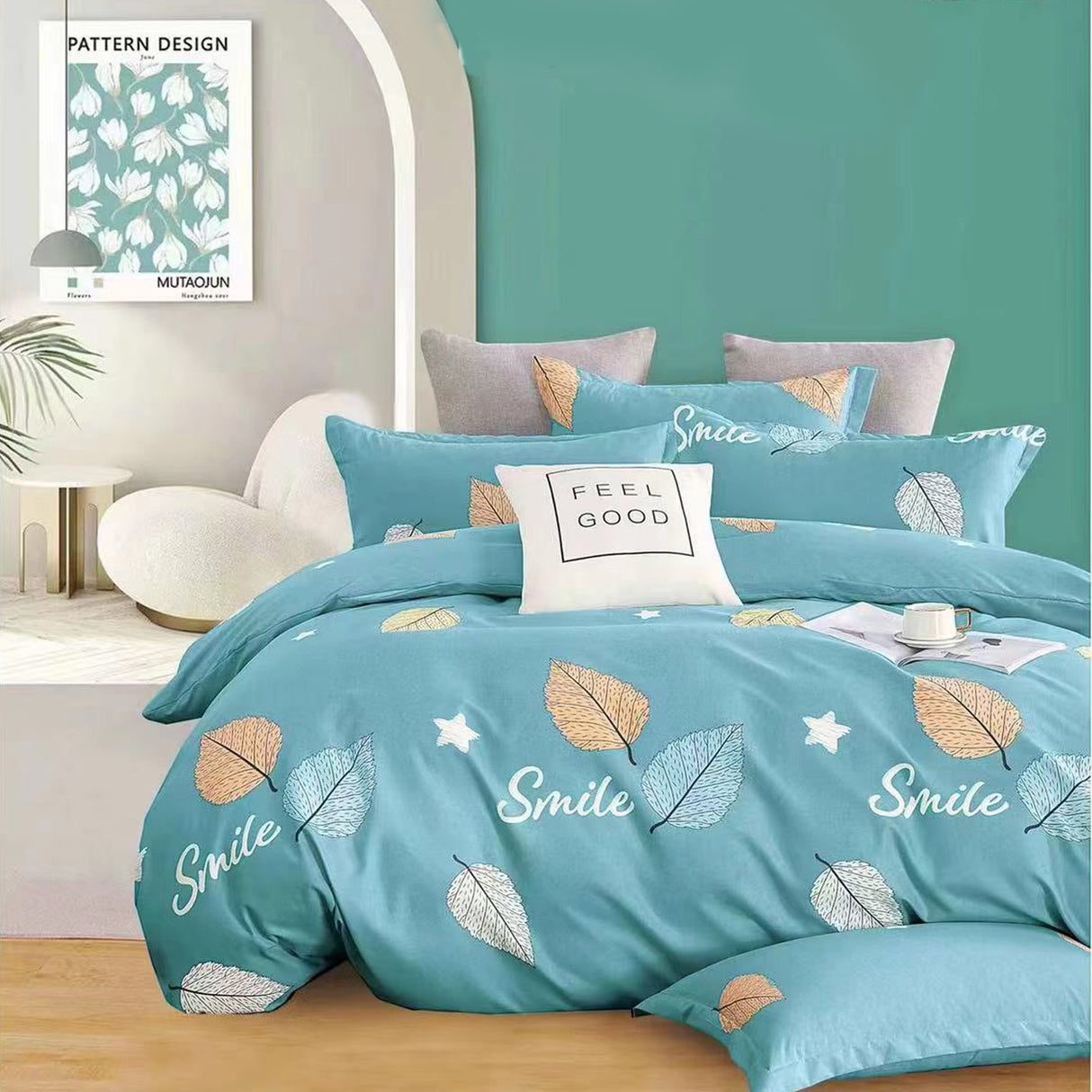 Duvet Leafvet Azul Para Cama Doble 140x190cm Sin Acolchado - Tendidos y Cubrelechos | Bylmo
